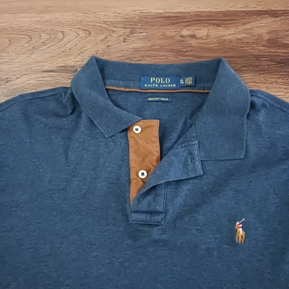Polo Ralph Lauren Polo Shirt Pima‎ Soft Touch XL Long Sleeve Flesh Pony Preppy